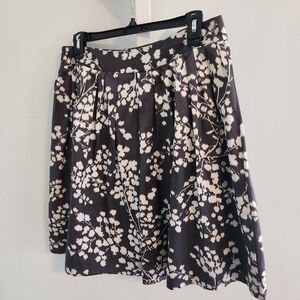 Anthropologie Moulinette Soeurs Firelight Pleated Silk Skirt Floral Ikat Sz 10